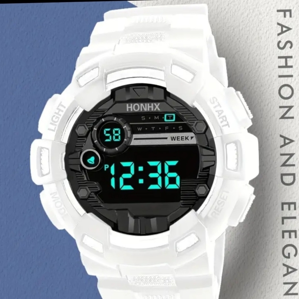 White Digital Sports Watch
